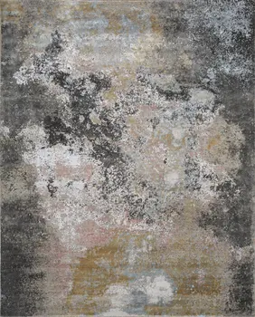 8' X 10' Brown and Gray Abstract Hand Knotted Area Rug