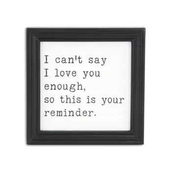 Black And White I Cant Say I Love You Enough Black Framed Print Wall Art