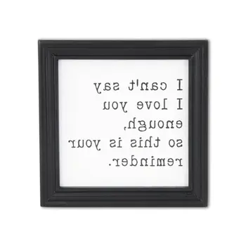 Black And White I Cant Say I Love You Enough Black Framed Print Wall Art