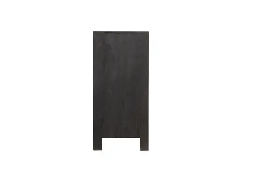 57" Black Solid Wood Six Drawer Dresser