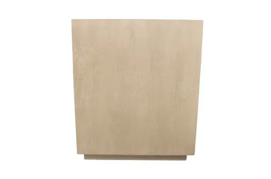 24" Natural Solid Wood Ribbed Texture Three Drawer Nightstand