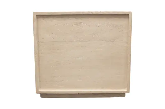 24" Natural Solid Wood Ribbed Texture One Drawer Nightstand