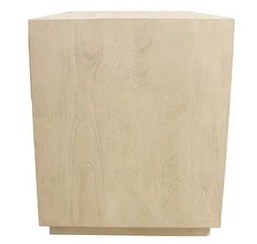 24" Natural Solid Wood Ribbed Texture One Drawer Nightstand