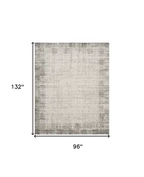 8' X 11' Ivory and Gray Abstract Area Rug