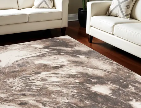 8' X 10' Tan Abstract Power Loom Area Rug