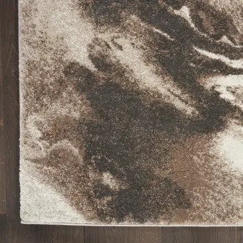8' X 10' Tan Abstract Power Loom Area Rug