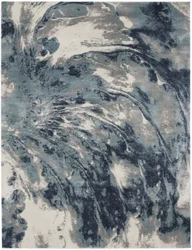 8' X 10' Blue Abstract Power Loom Area Rug