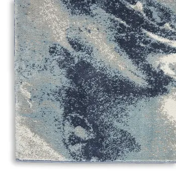 8' X 10' Blue Abstract Power Loom Area Rug