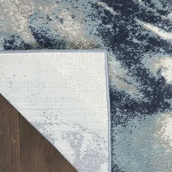 8' X 10' Blue Abstract Power Loom Area Rug