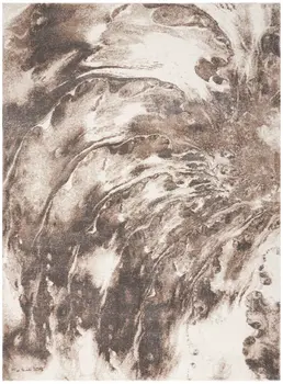 5' X 7' Tan Abstract Power Loom Area Rug