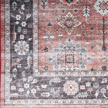 5' X 7' Tan Abstract Power Loom Area Rug