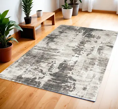 4' X 6' Tan Abstract Power Loom Area Rug