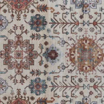 8' Blue Abstract Power Loom Runner Rug