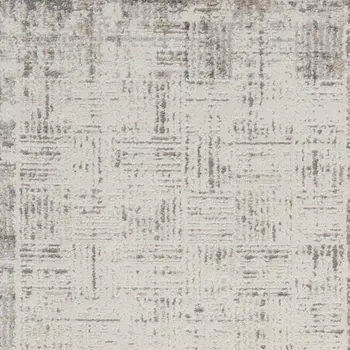 16' Ivory and Gray Abstract Runner Rug
