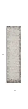 16' Ivory and Gray Abstract Runner Rug