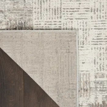 16' Ivory and Gray Abstract Runner Rug