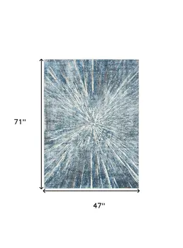 4' X 6' Blue Abstract Area Rug
