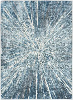 4' X 6' Blue Abstract Area Rug