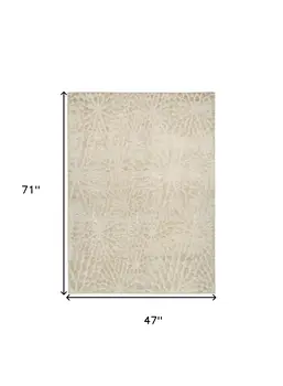 4' X 6' Ivory Abstract Area Rug
