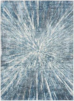 5' X 7' Blue Abstract Area Rug