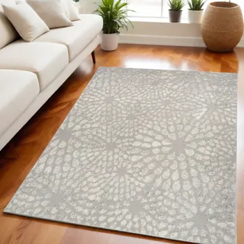 5' X 7' Gray Abstract Area Rug