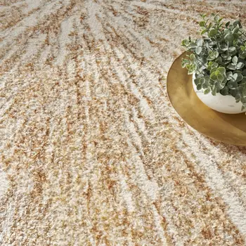 5' X 7' Ivory Abstract Area Rug