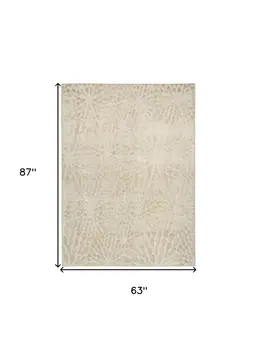 5' X 7' Ivory Abstract Area Rug