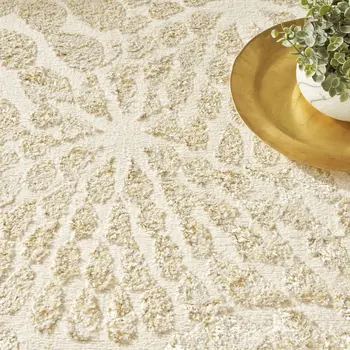 5' X 7' Ivory Abstract Area Rug