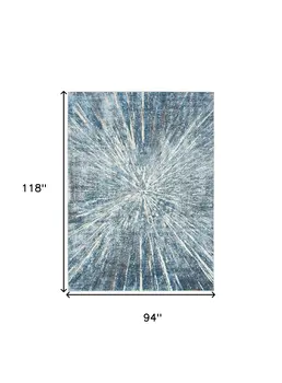 8' X 10' Blue Abstract Area Rug