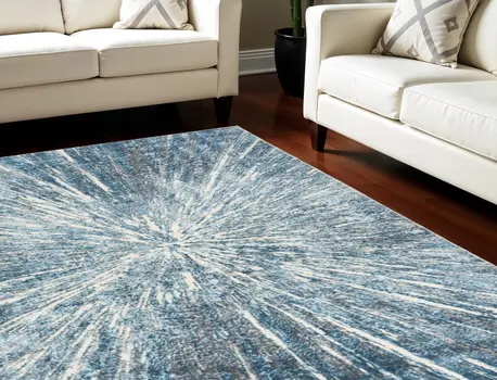 8' X 10' Blue Abstract Area Rug