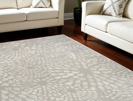 8' X 10' Gray Abstract Area Rug