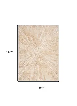 8' X 10' Ivory Abstract Area Rug