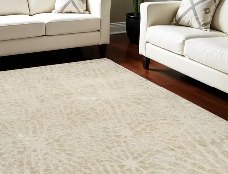 8' X 10' Ivory Abstract Area Rug