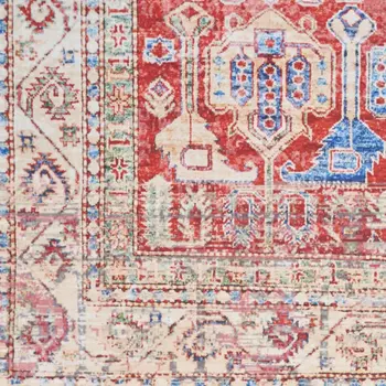 8' Teal Ivory And Gray Floral Medallion Distressed Runner Rug