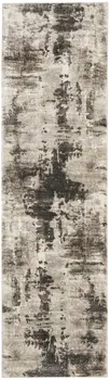 8' Tan Abstract Power Loom Runner Rug