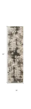 8' Tan Abstract Power Loom Runner Rug