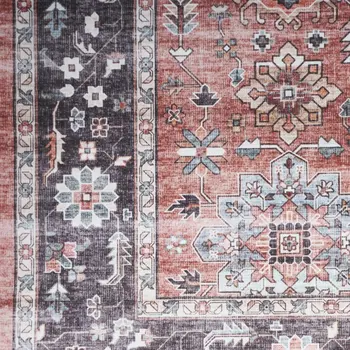 8' Tan Abstract Power Loom Runner Rug