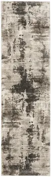 8' Tan Abstract Power Loom Runner Rug