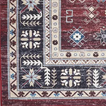 4' X 6' Blue Abstract Power Loom Area Rug