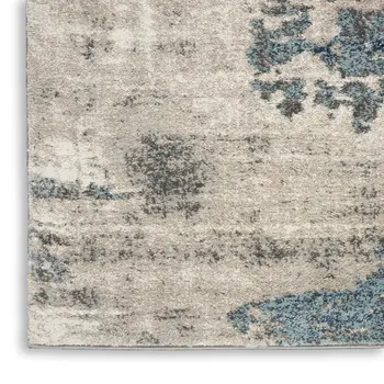 4' X 6' Blue Abstract Power Loom Area Rug