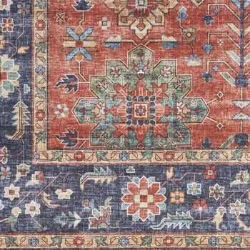5' X 7' Blue Abstract Power Loom Area Rug