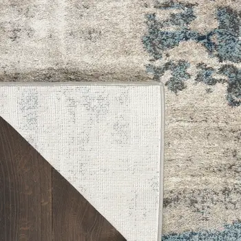 5' X 7' Blue Abstract Power Loom Area Rug