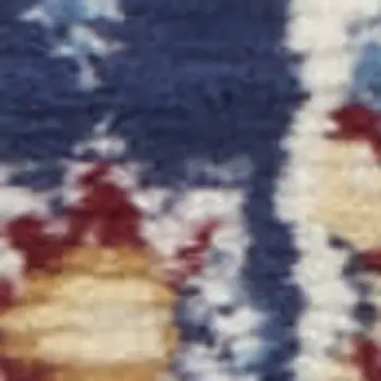 8' X 10' Blue Floral Power Loom Distressed Area Rug