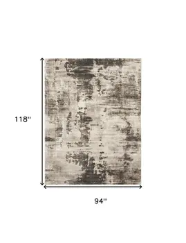 8' X 10' Tan Abstract Power Loom Area Rug