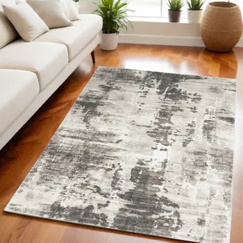 8' X 10' Tan Abstract Power Loom Area Rug