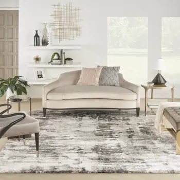 8' X 10' Tan Abstract Power Loom Area Rug