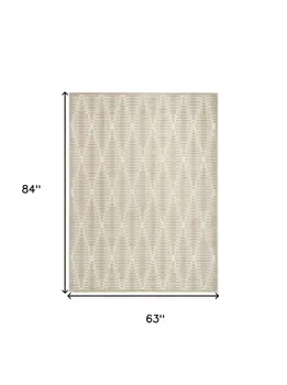 5' X 7' Beige Geometric Area Rug
