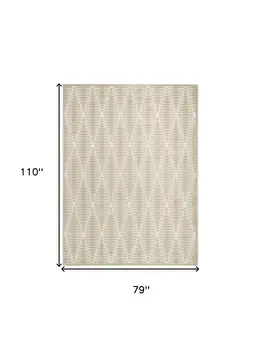 7' X 9' Beige Geometric Area Rug