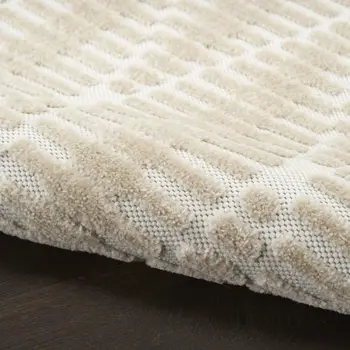 7' X 9' Beige Geometric Area Rug