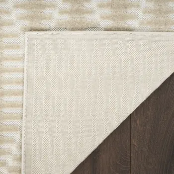 7' X 9' Beige Geometric Area Rug